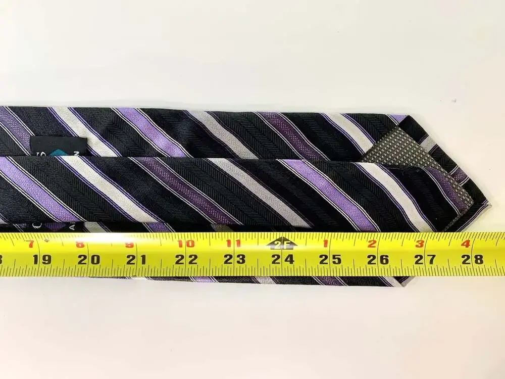 Rep Tie silk Alexander Julian black purple silver men’s neck tie